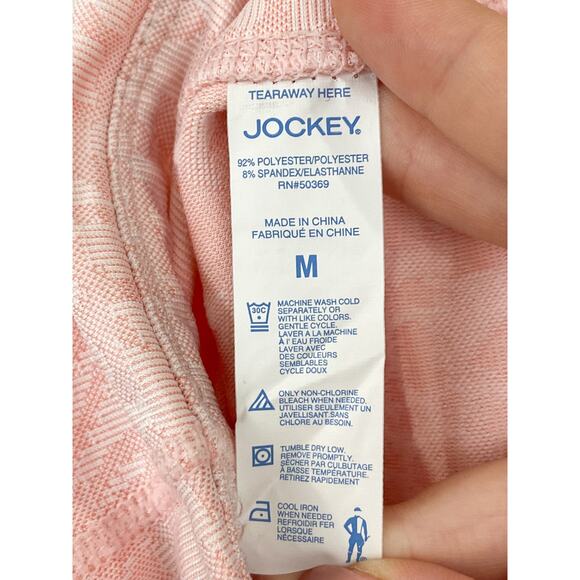 NEW Jockey Pink Cheetah Leopard Jacquard Print Pocket Leggings 7/8 length Medium - Picture 4 of 6